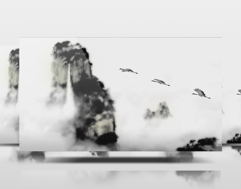 中国风仙鹤水墨动画