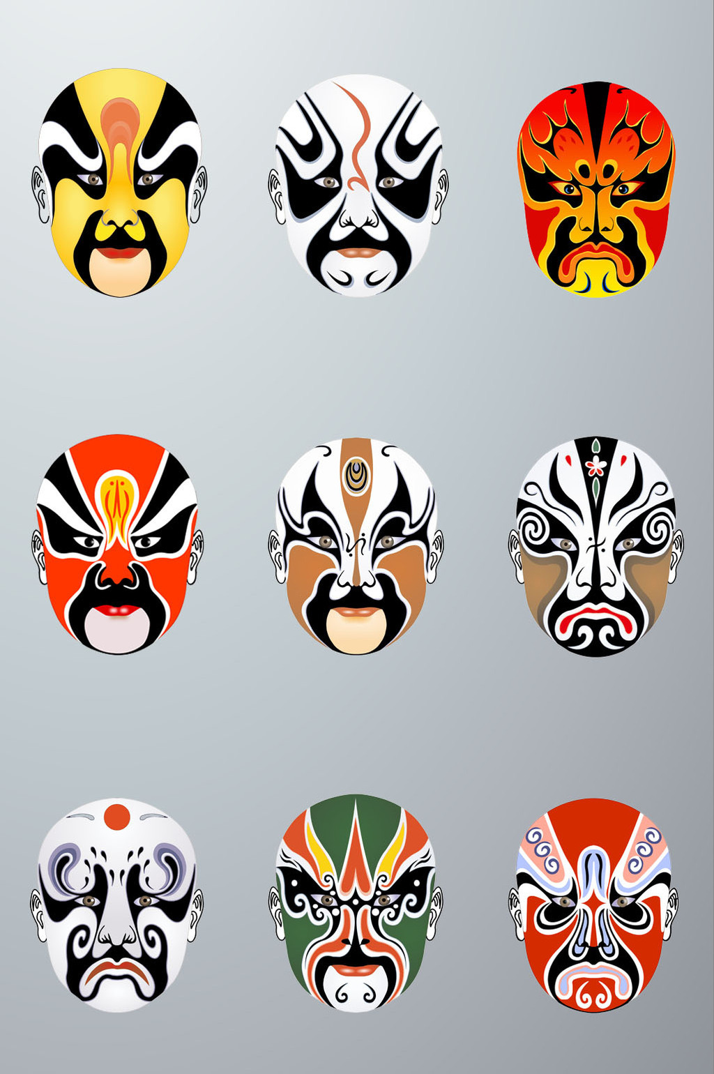 中国脸谱矢量素材高清psd图片设计素材免费下载_【包