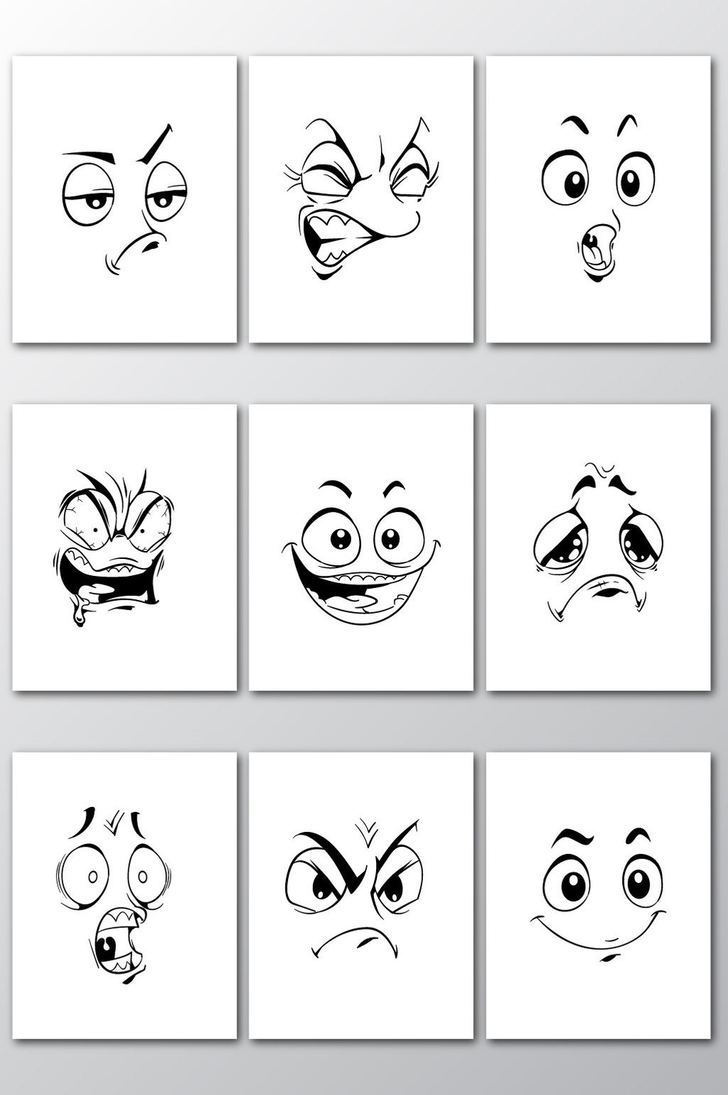 手绘速写风格卡通表情素材