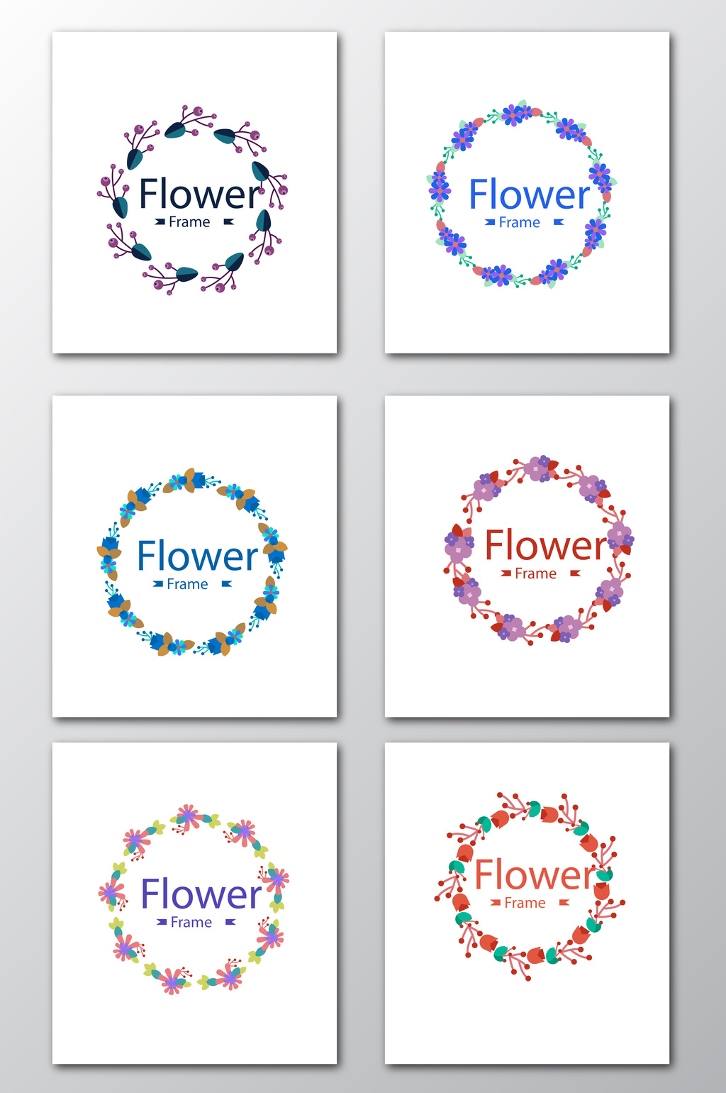 水彩植物花边框素材模板免费下载_AI图片设计