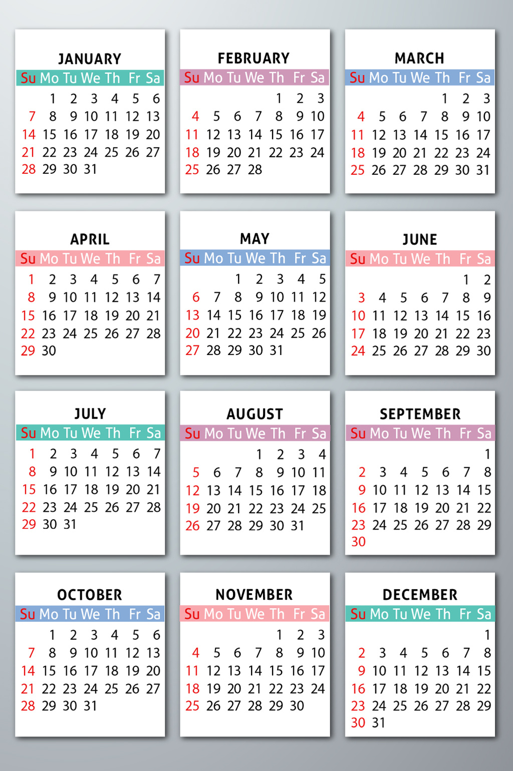 2018年彩色折角日历下载