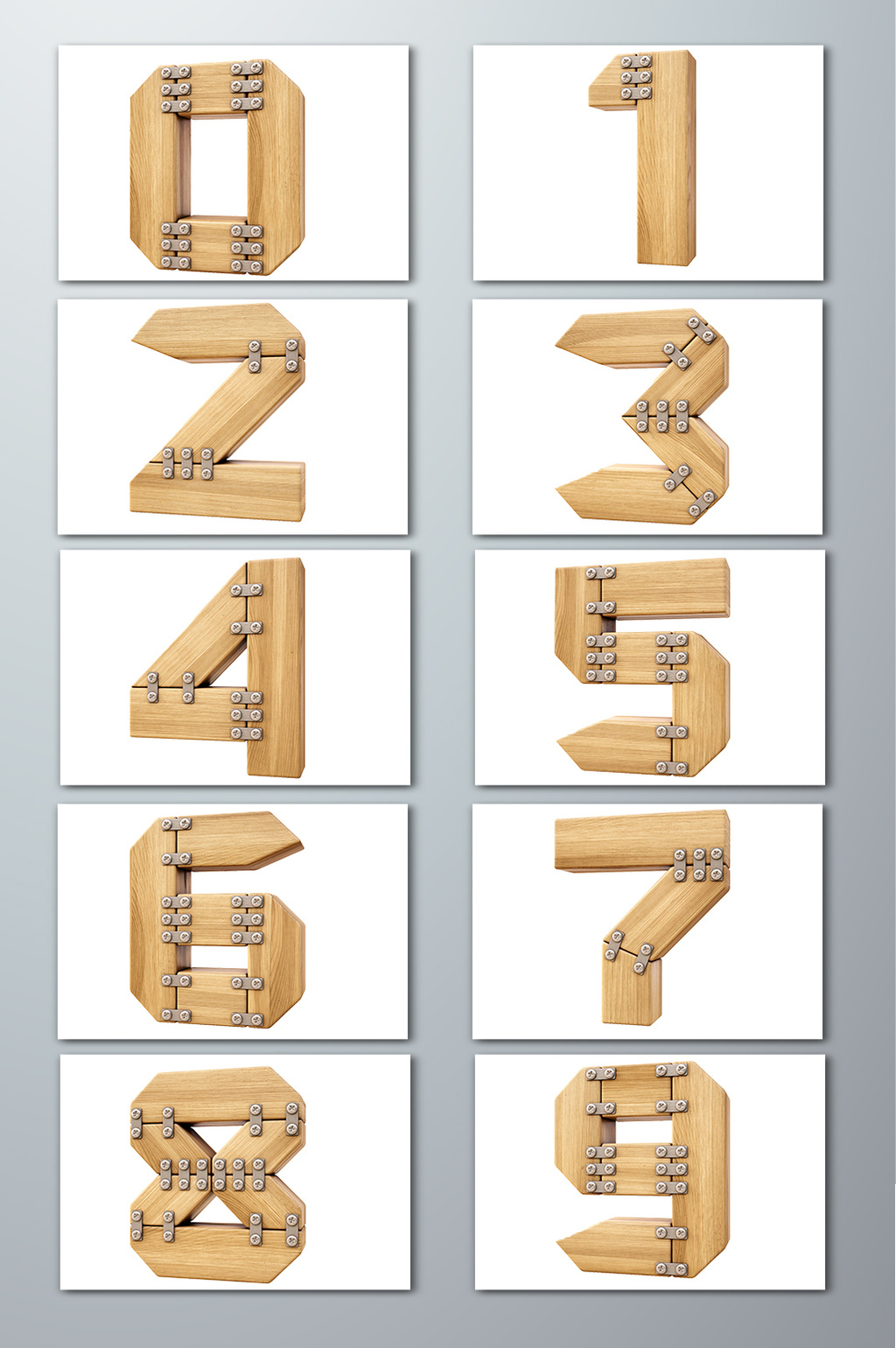 10款高清免抠c4d立体数字下载