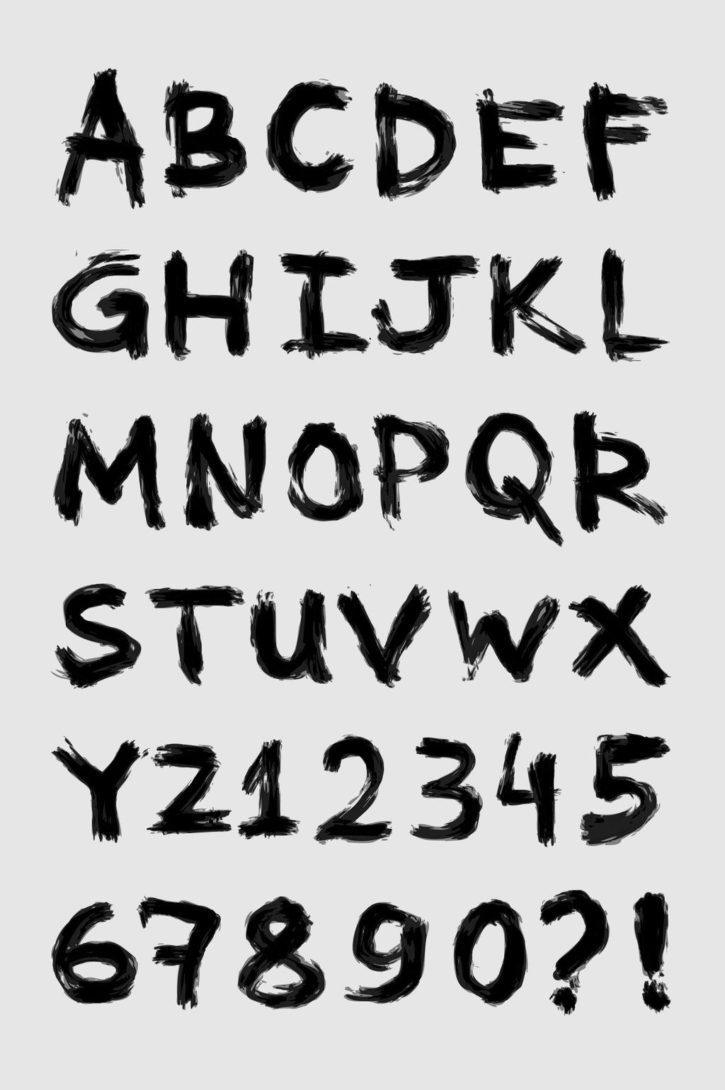 黑色手写毛笔字英文字母数字符号素材模板下载_1920x1080像素_【包图网】