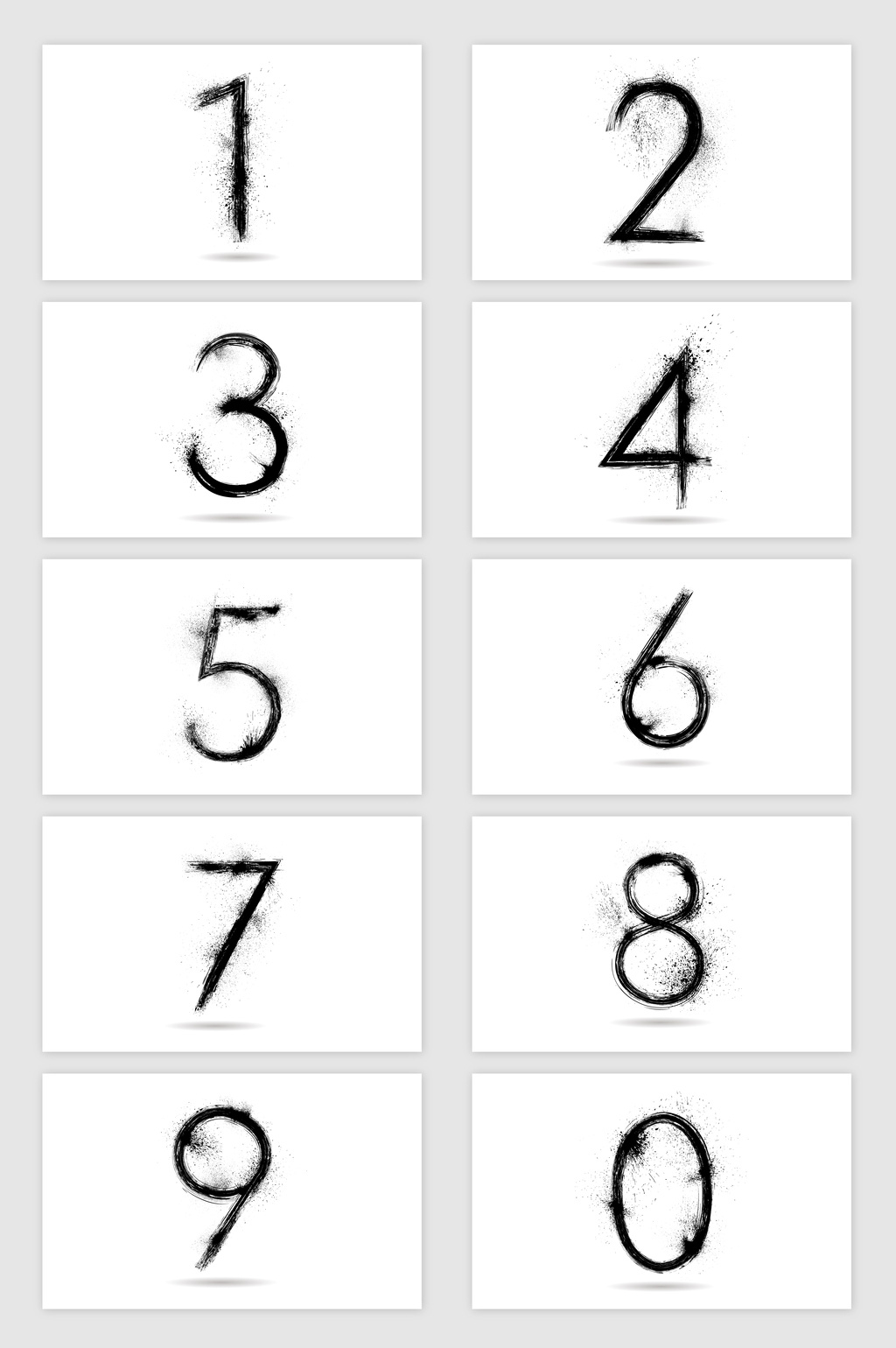 10款矢量泼墨喷墨数字