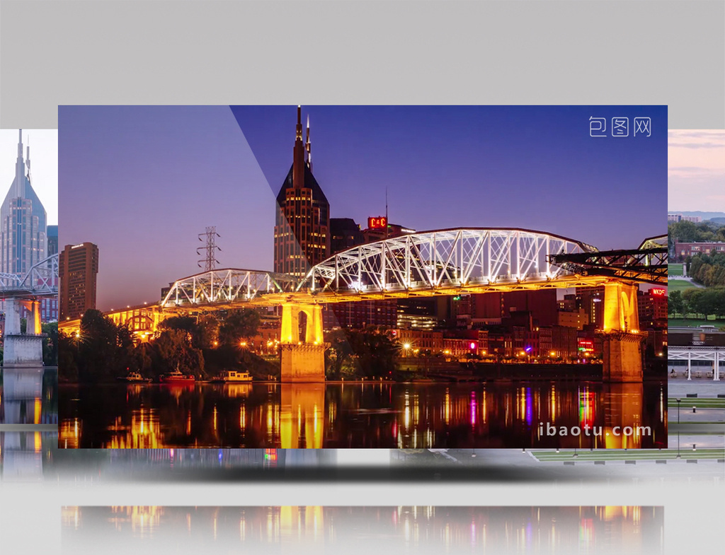 美国纳什维尔城市风景延时摄影实拍视频素材模