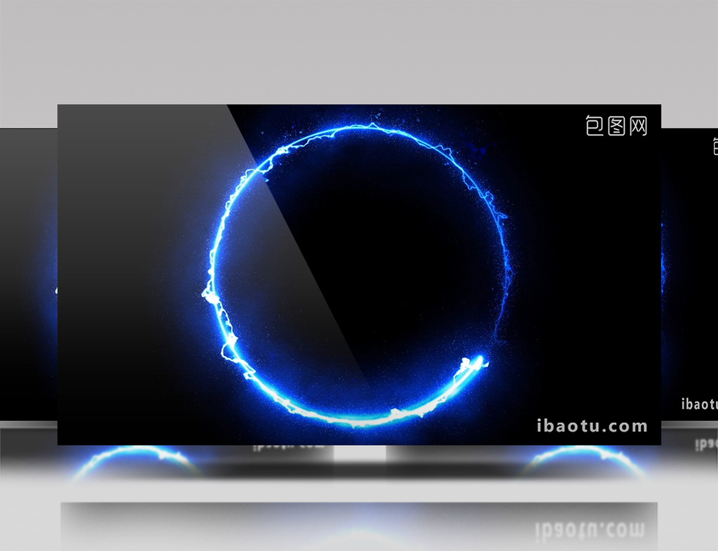 炫酷蓝色粒子logo开场视频素材背景视频模板下