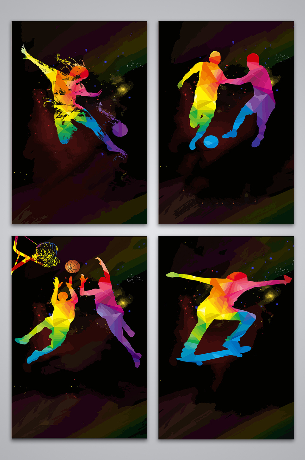 黑色背景体育竞技运动剪影设计背景图下载_【包图网】