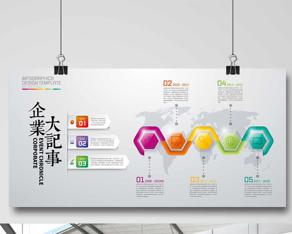 公司企业文化发展历程时间轴文化墙【海报下载】-包