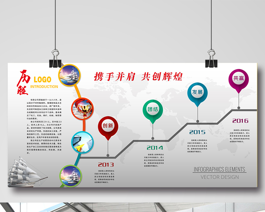 创意企业文化墙企业发展历程展板模板形象墙