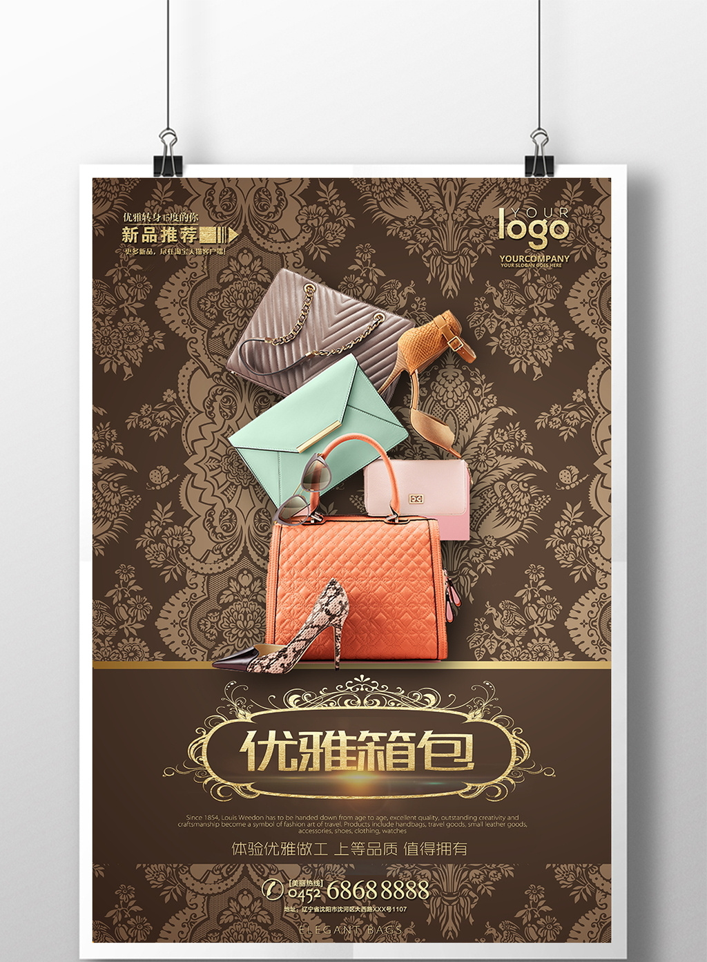 优雅箱包海报设计图片