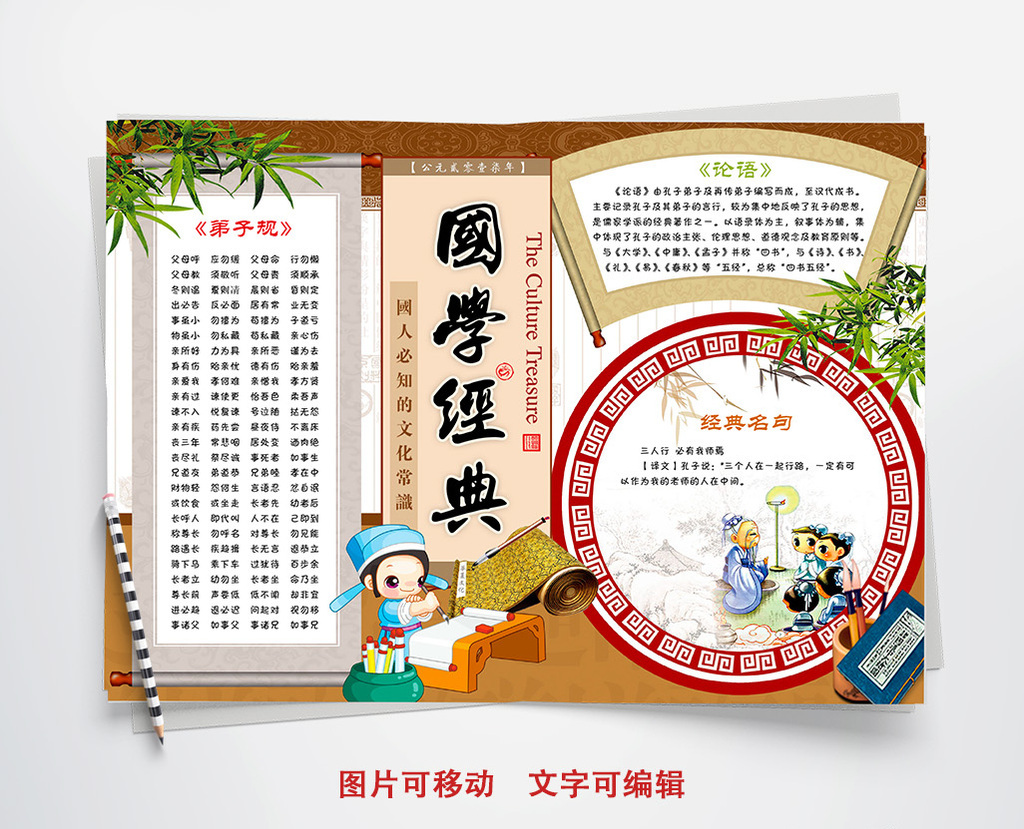 经典国学传统文化小报手抄报