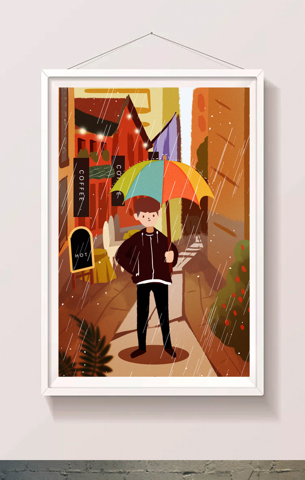 妍希 壁纸：雨中撑伞动漫男_手机壁纸_动漫卡通手机壁纸_我要个性网