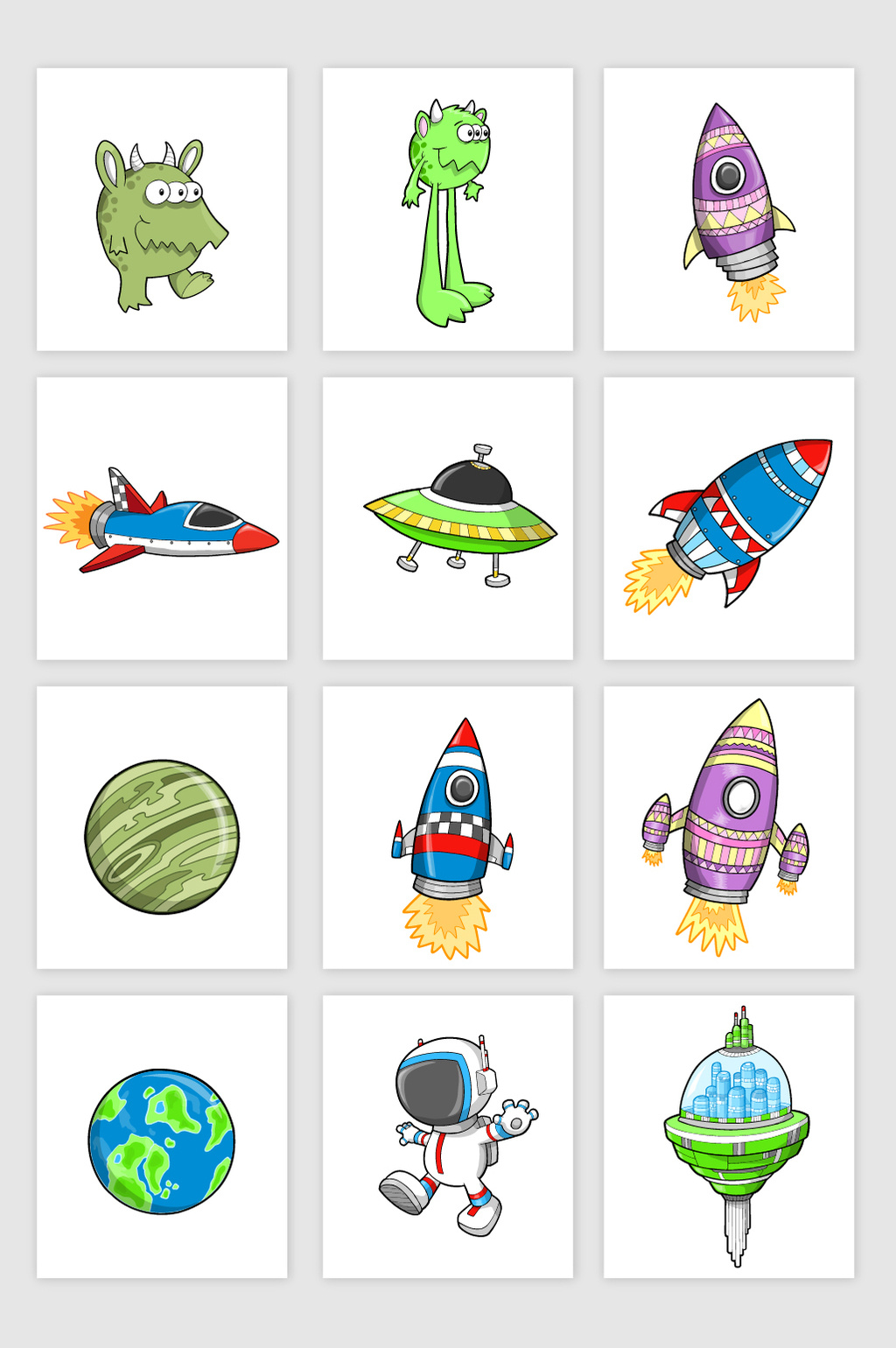 宇宙飞船卡通画