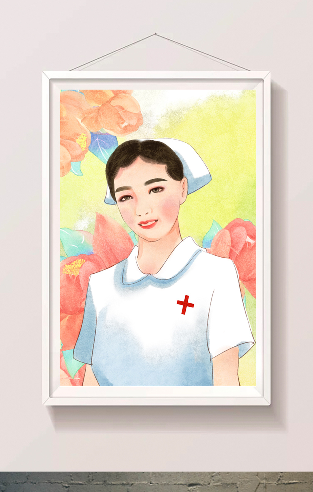 512护士节与花插画图片