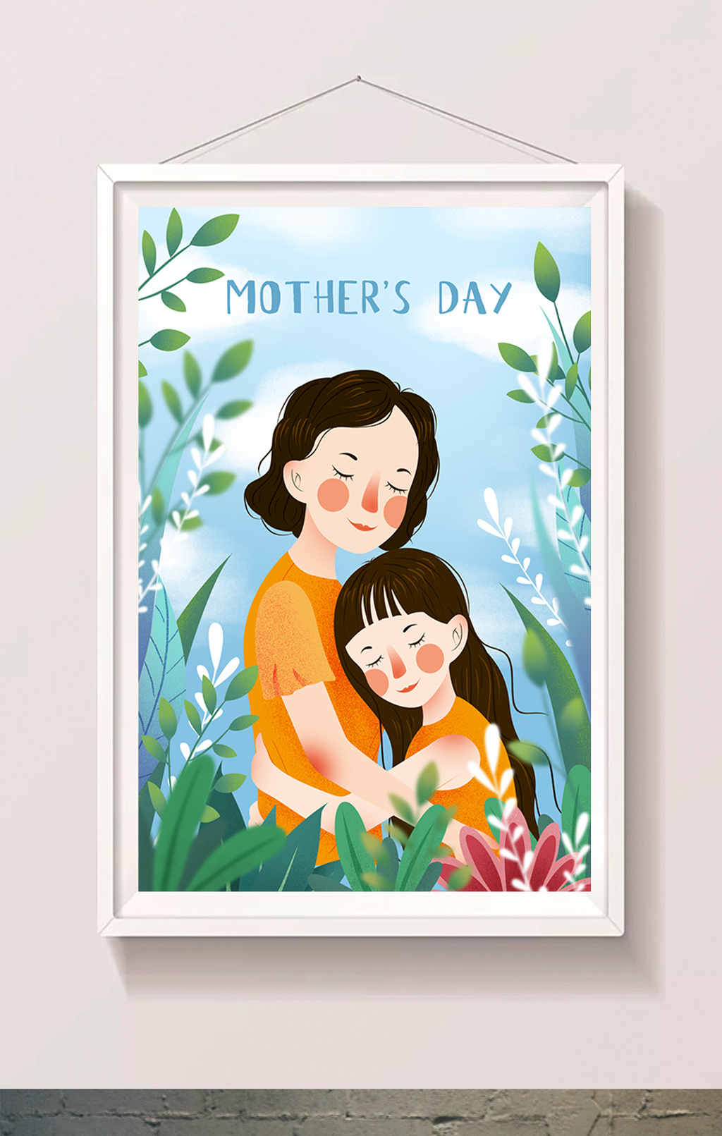 包图 插画 情感表达 > 唯美清新母亲节拥抱母亲卡通插画  上传时间