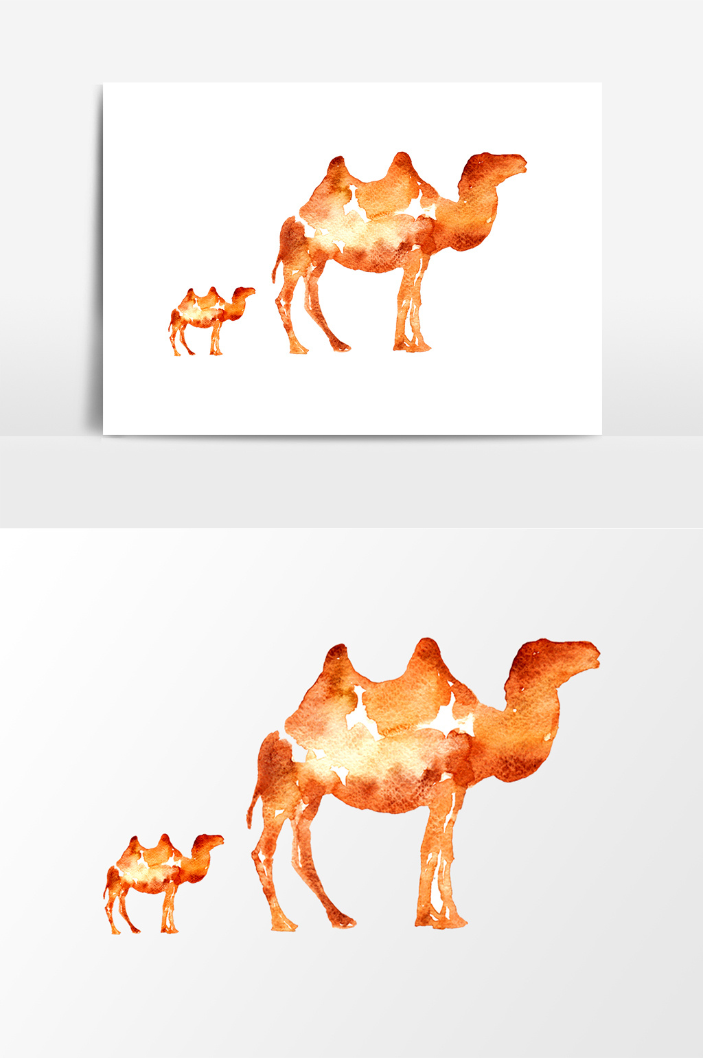 水彩骆驼丝绸之路装饰元素模板免费下载 _广告设计图片