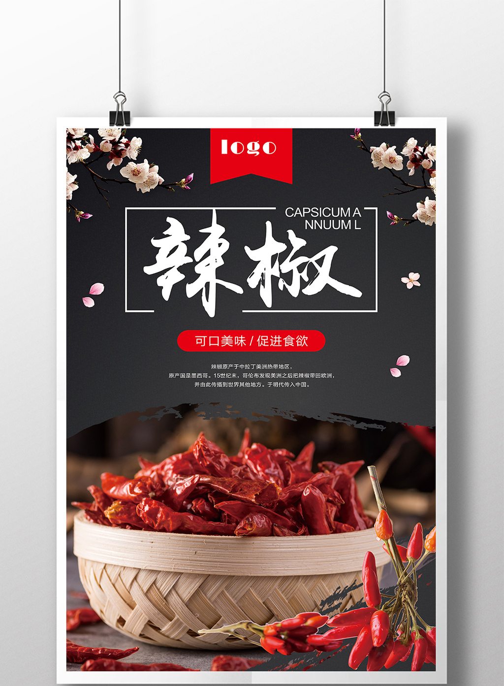 蔬菜辣椒介绍宣传海报
