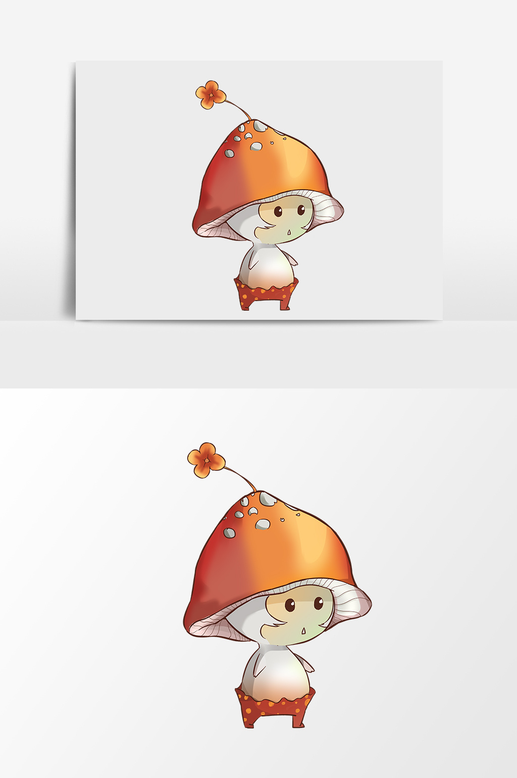 可爱卡通小蘑菇手绘元素