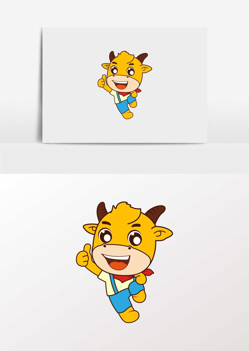 卡通牛形像吉祥物logo