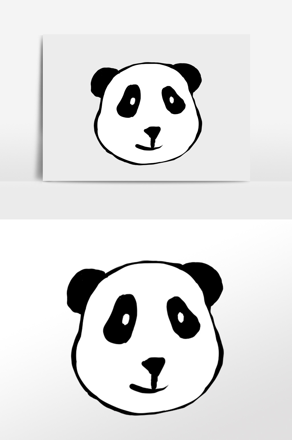 手绘动物可爱熊猫插画素材