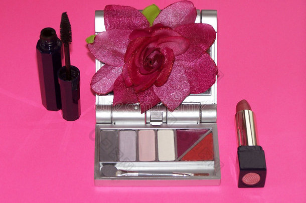 粉色花朵化妆品系列