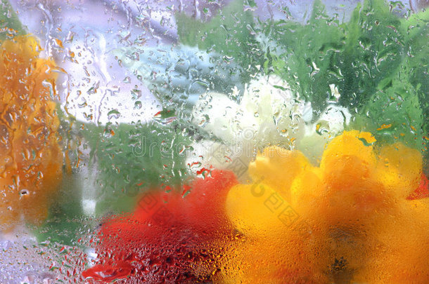 丰富多彩的抽象印象。令人振奋的花雨纹理。