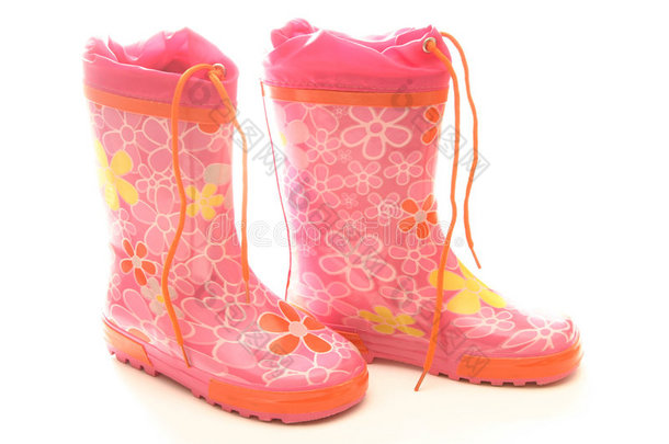粉色惠灵顿靴