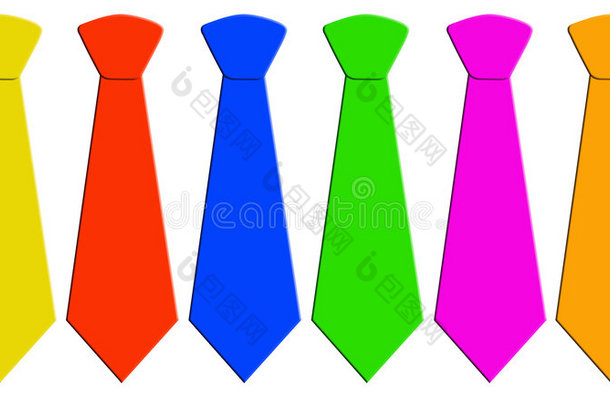 六条不同颜色的领带