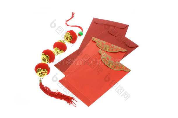 中国新年红包和灯笼