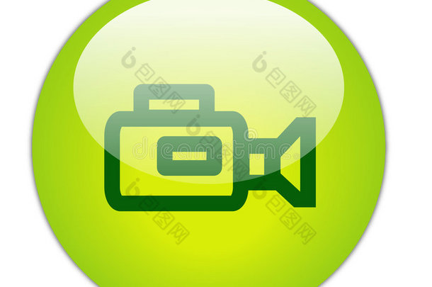 玻璃绿色摄像机图标