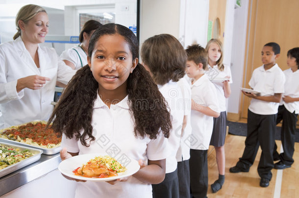 <strong>学校食堂</strong>的女学生