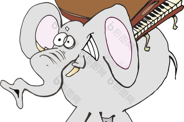 钢琴搞笑大象
