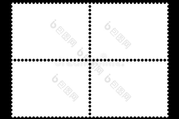 4个空白邮票模板（横向）