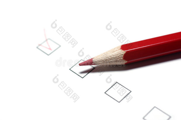 检查表申请填写客户调查标记测试检查表检查标记框红色标记营销市场调研销售