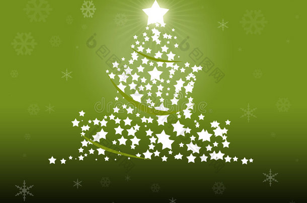 绿色圣诞树插画