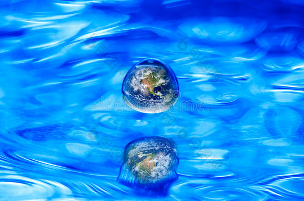 地球仪水滴的概念