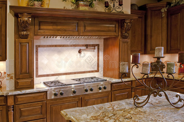 现代家庭厨房不锈钢燃气灶