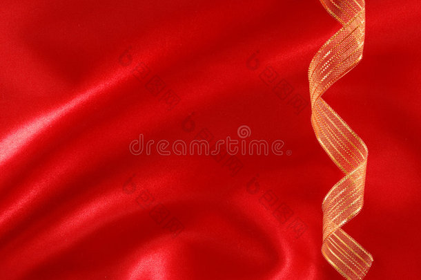 红绸金丝带
