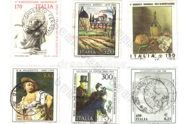 六枚意大利旧邮票