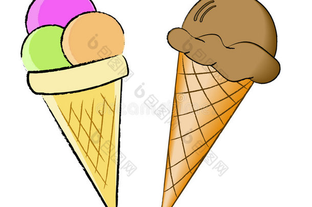 华夫饼冰淇淋