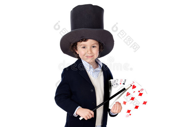 带帽子的魔术师可爱童装