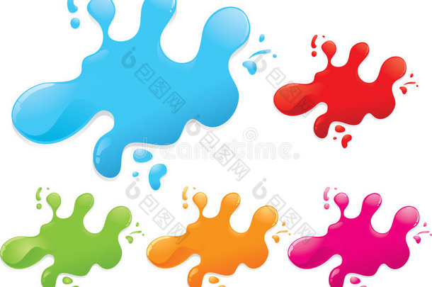 油漆飞溅-彩色液体飞溅