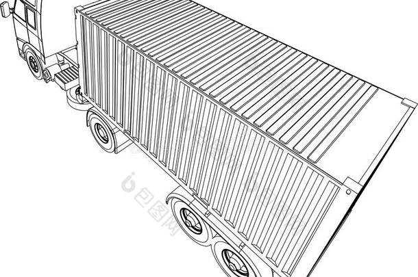 卡车和拖车集装箱货车