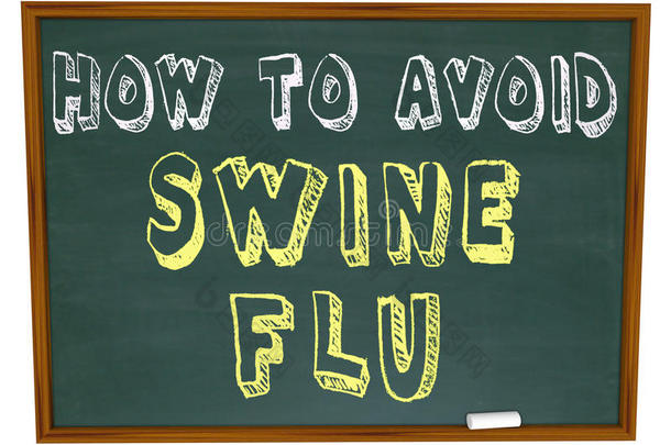 如何避免猪流感-黑板上的单词