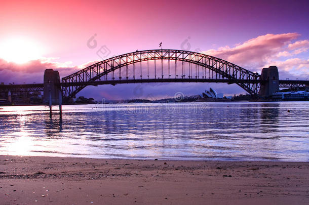 清晨的<strong>悉尼海港大桥</strong>