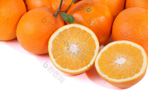 水果：新鲜多汁甜橙