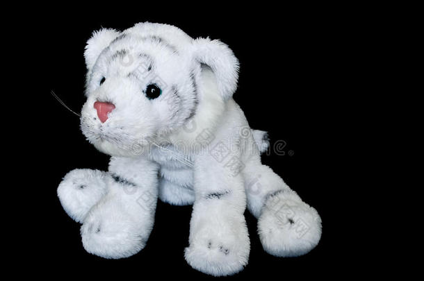 白色可爱小老虎毛绒玩具