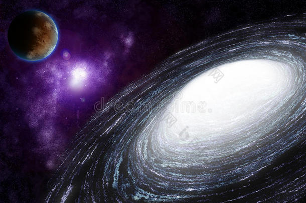 深空旋涡星系-抽象背景