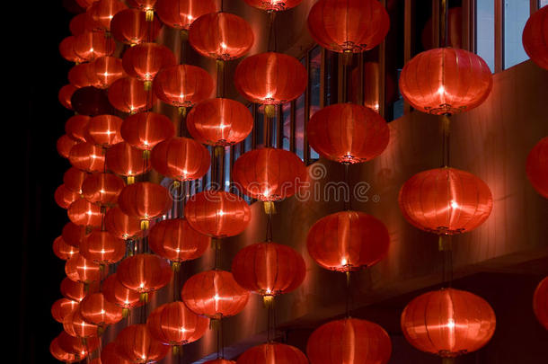 中国新年夜红灯笼