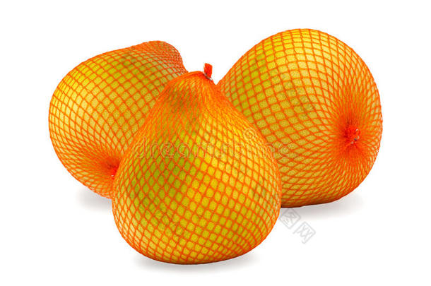 三个成熟的柚子